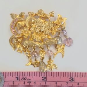 Kirks Folly Butterfly Moon Bird Star Flower Brooch Pin